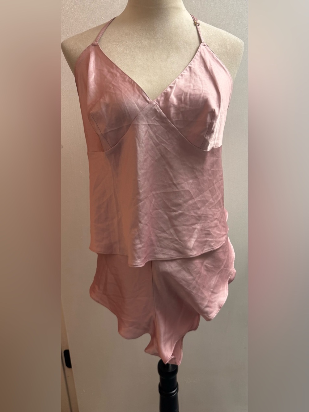Victoria's Secret Blush Pink Satin Feel Camisole & Shorts Pajama Set